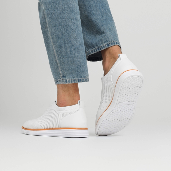 [KnitFlex Breeze+] Men's Breathable Mesh Oxford Sneakers - WHITE - 8